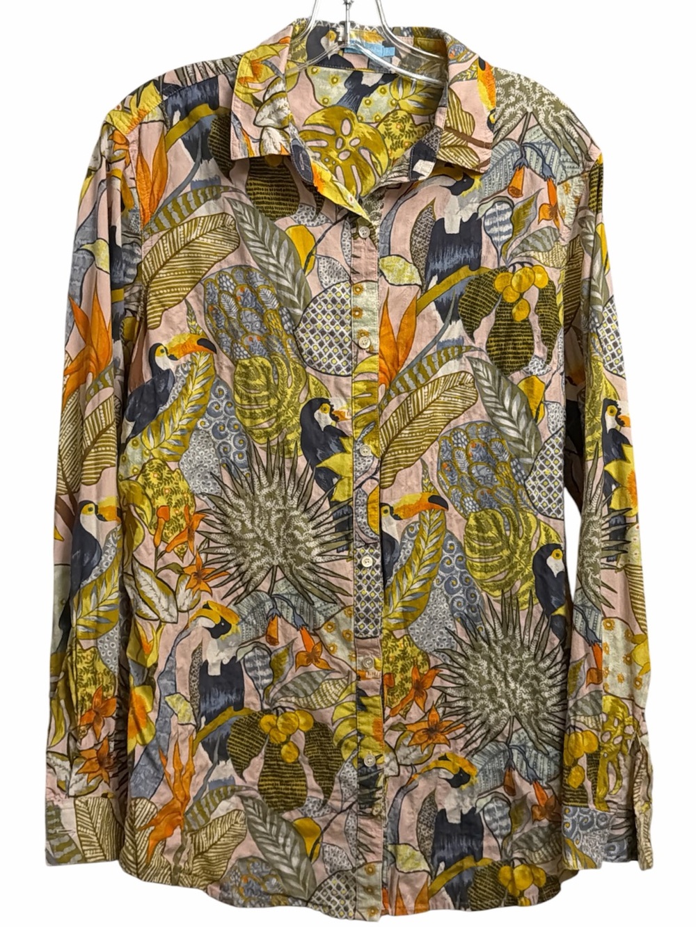 J. McLaughlin Multicolor Tropical-Print Button-Down Shirt